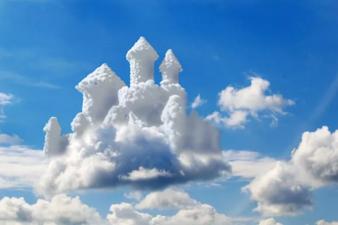 fantasy castle in clouds