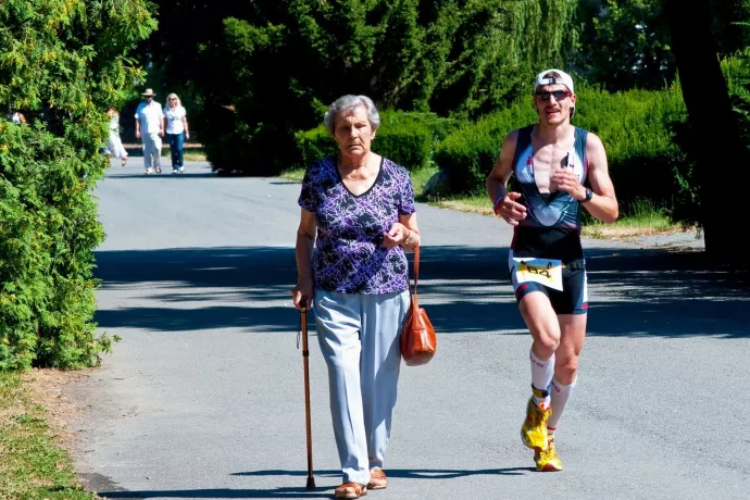 Senior en jogger