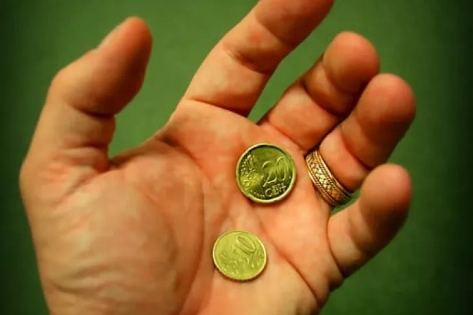 loonnorm - hand met eurocenten